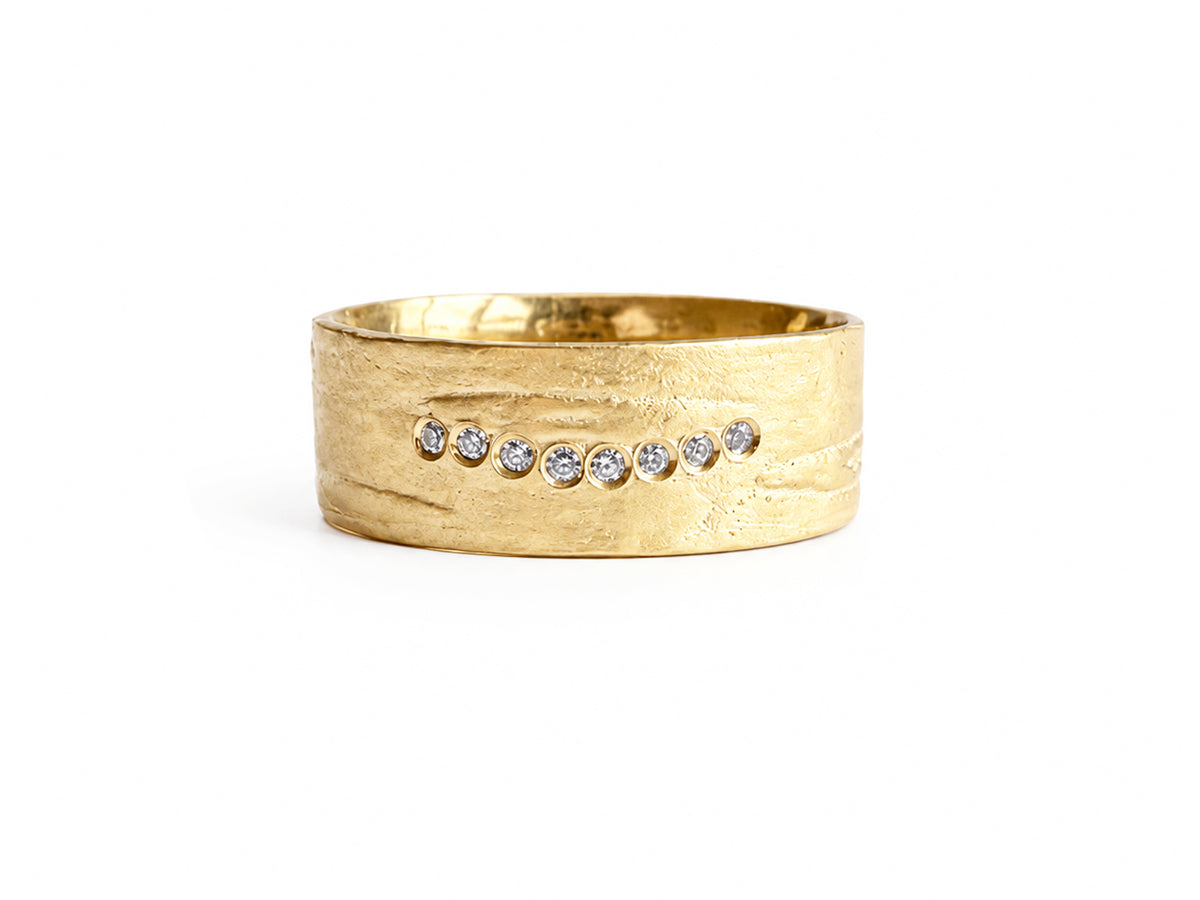 Silver Birch ring - diamonds and 9ct gold
