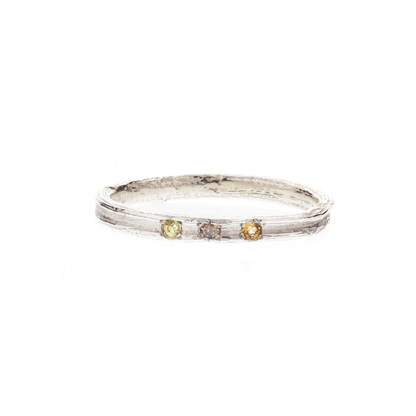 Corkscrew Willow 3 stone ring