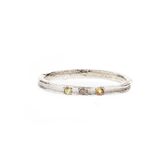 Corkscrew Willow 3 stone ring