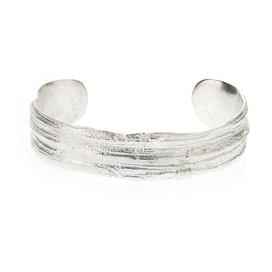 Lined Oak Cuff in Silver