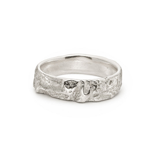 6mm Subtle English Oak ring - silver
