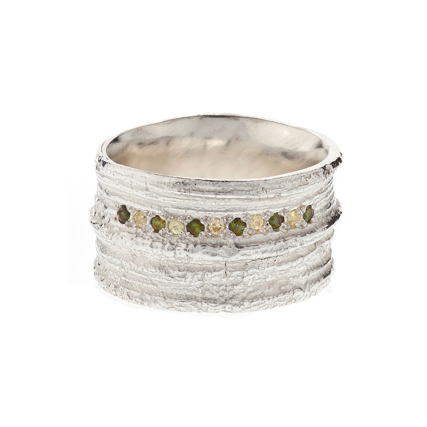 English Oak ring - silver and tourmalines