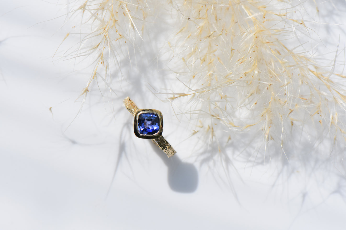 Cushion Cut Sapphire and London Plane