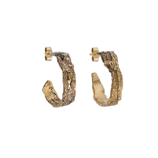 Medium London Plane hoops - bronze and 9ct gold