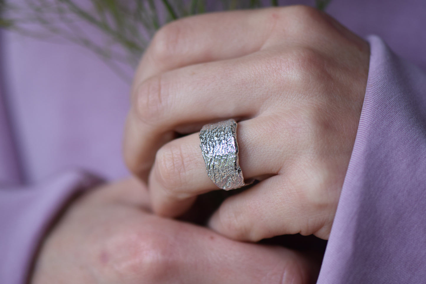 Chunky London Plane Ring in Silver