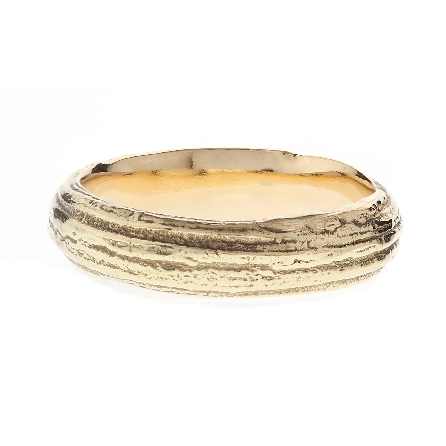 Gold D Band English Oak Ring