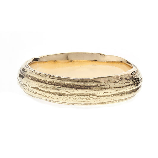 Gold D Band English Oak Ring