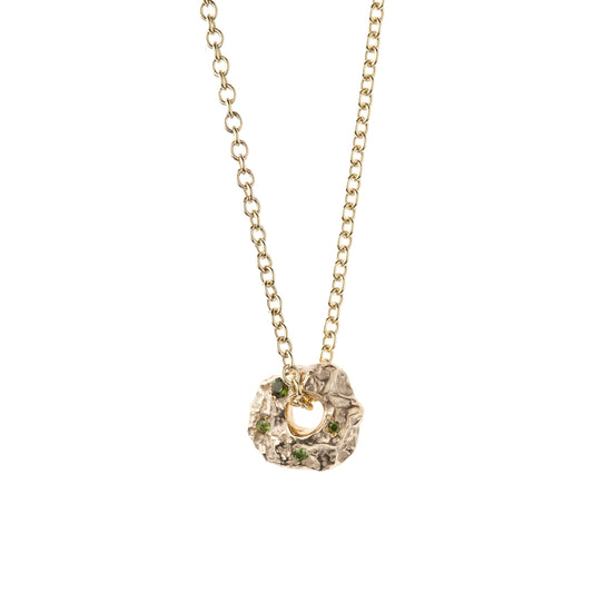 Golden Bark Spinner - 9ct gold with stones
