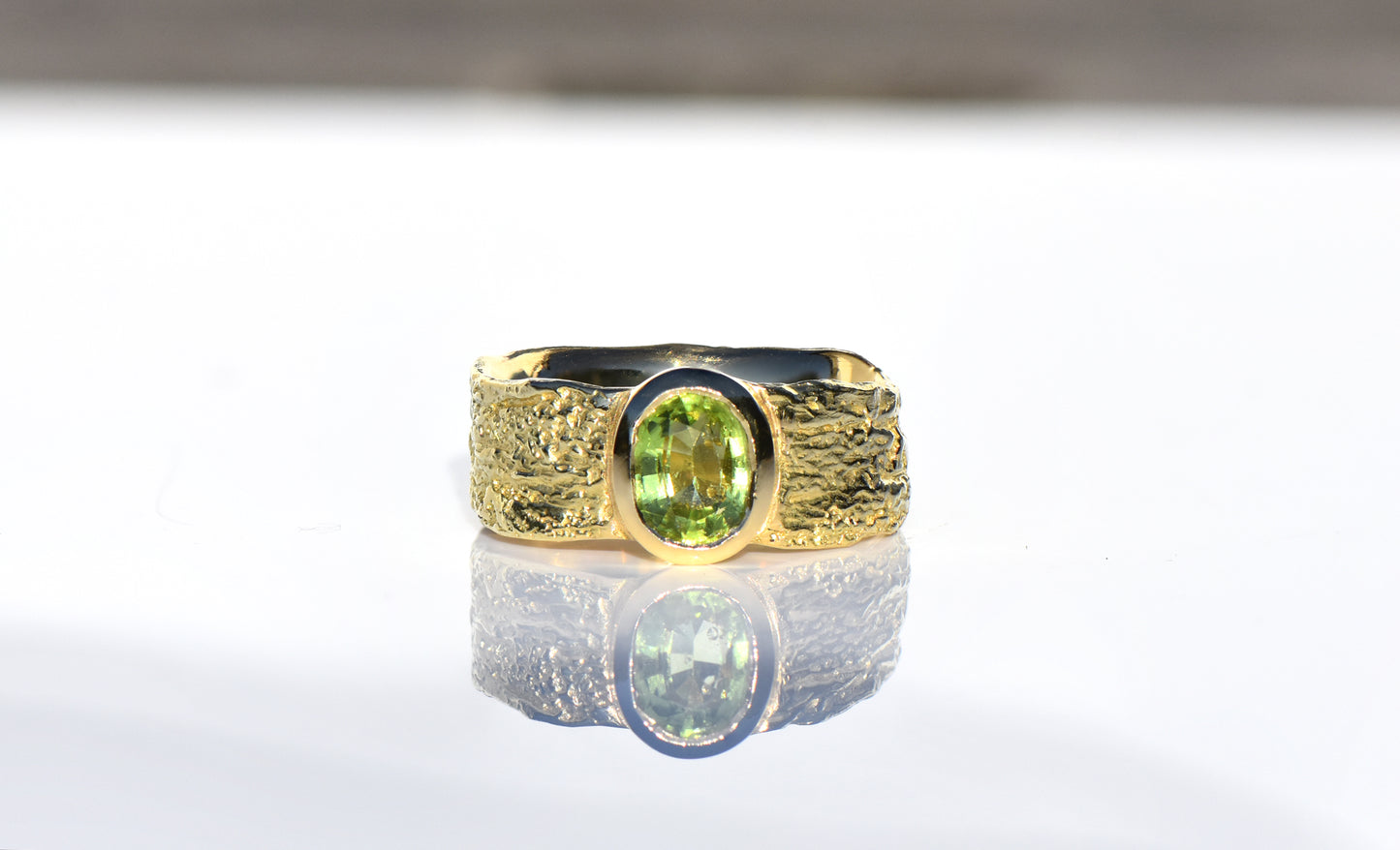 London Plane and Peridot Ring