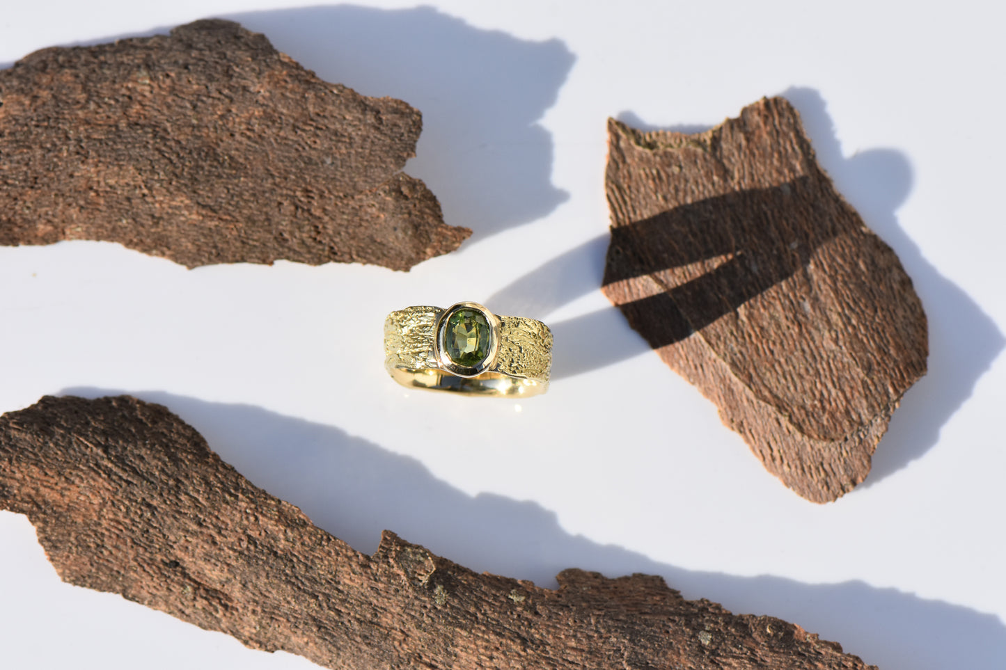 London Plane and Peridot Ring