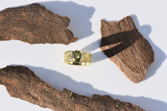 London Plane and Peridot Ring