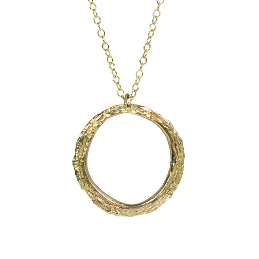 9ct Gold Skinny London Plane Oval Necklace