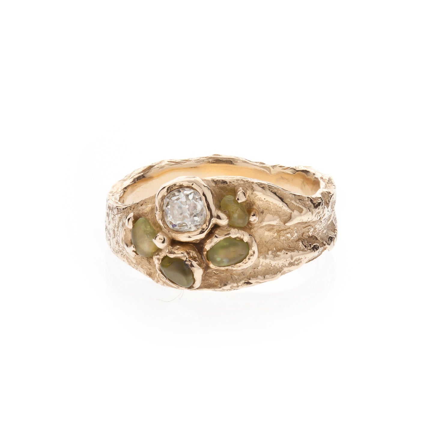 Apple Tree, Diamond and Peridot Ring