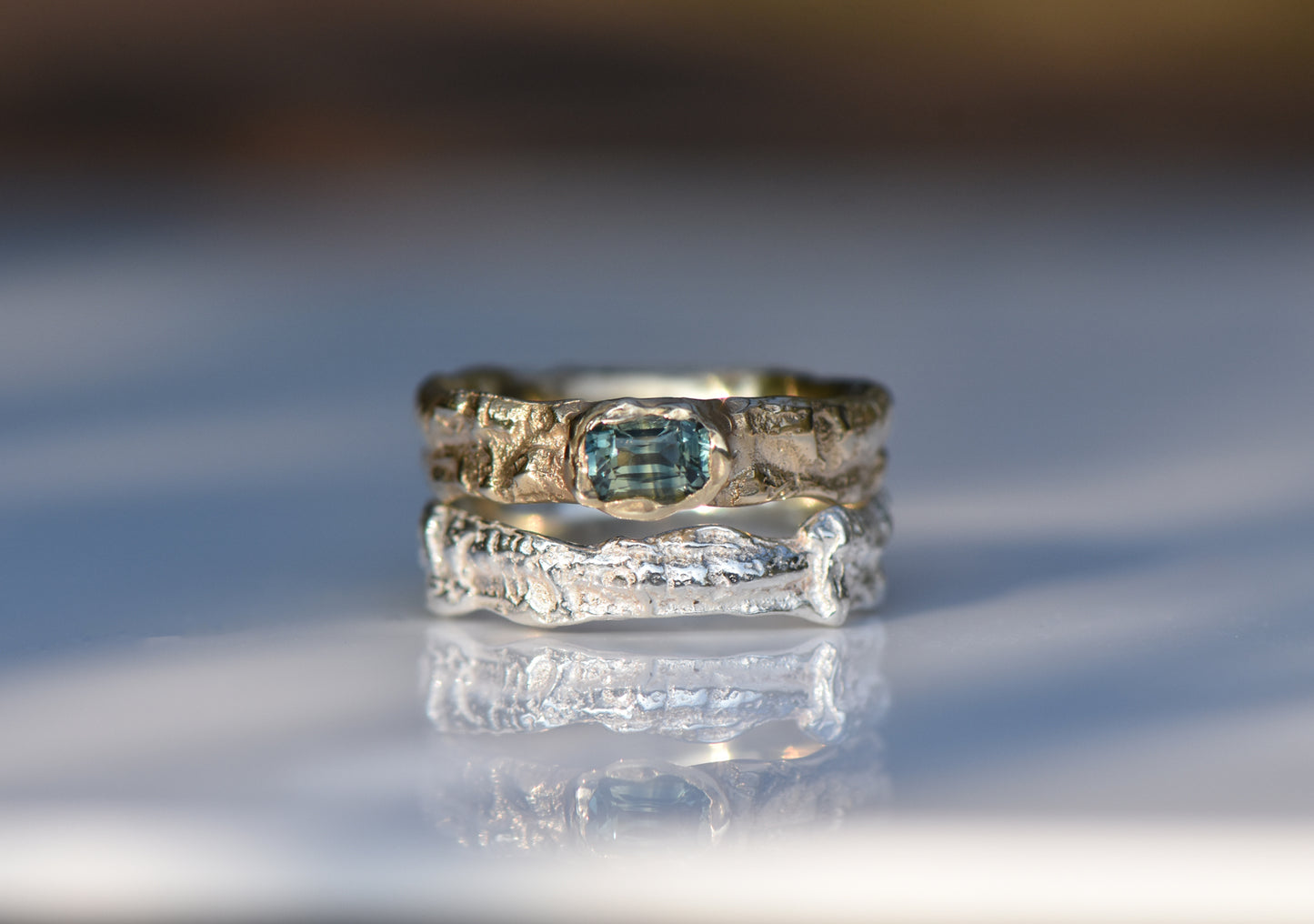Hawthorn ring - gold and sapphire