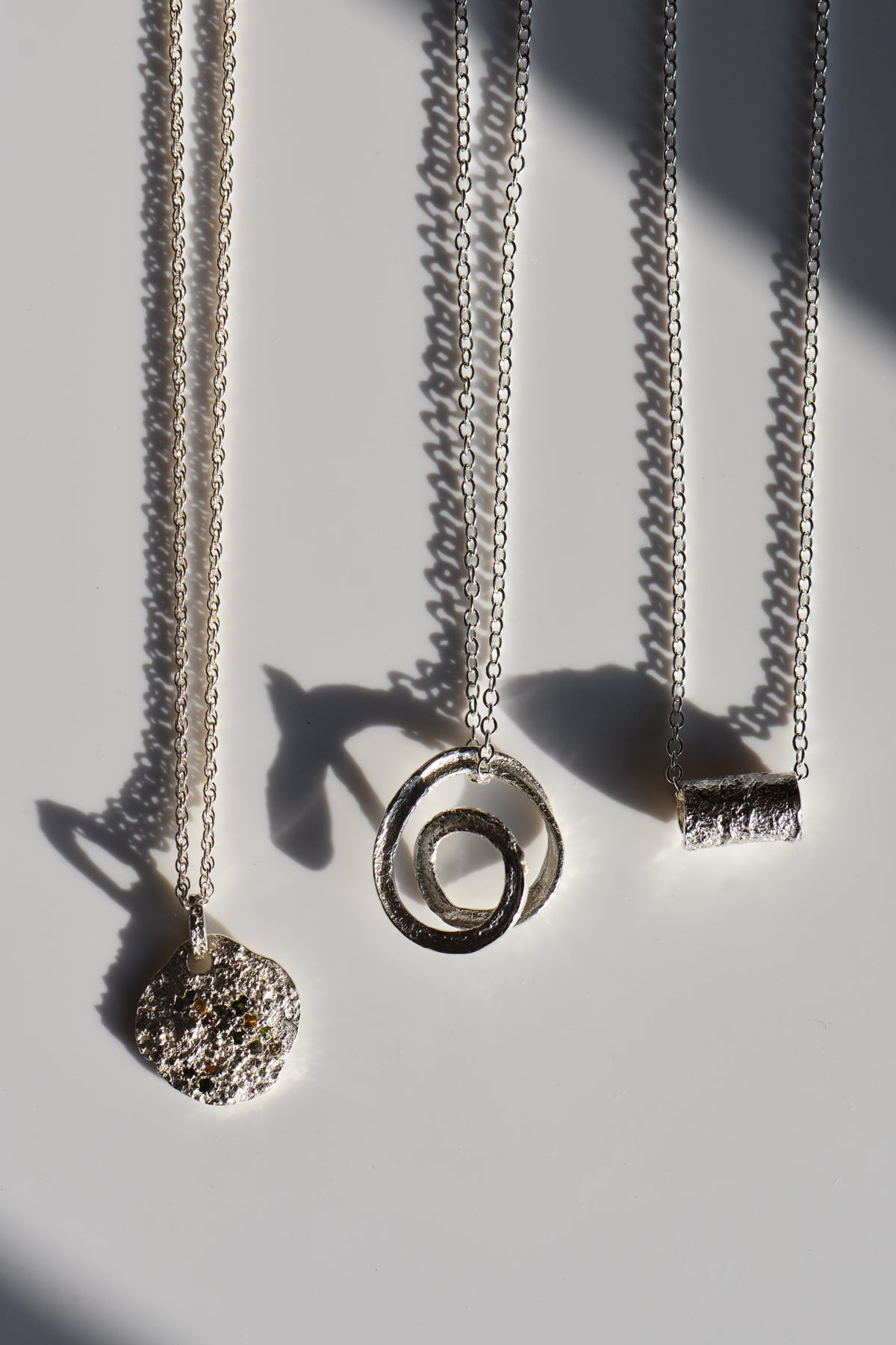 Corkscrew Swirl Necklace - silver