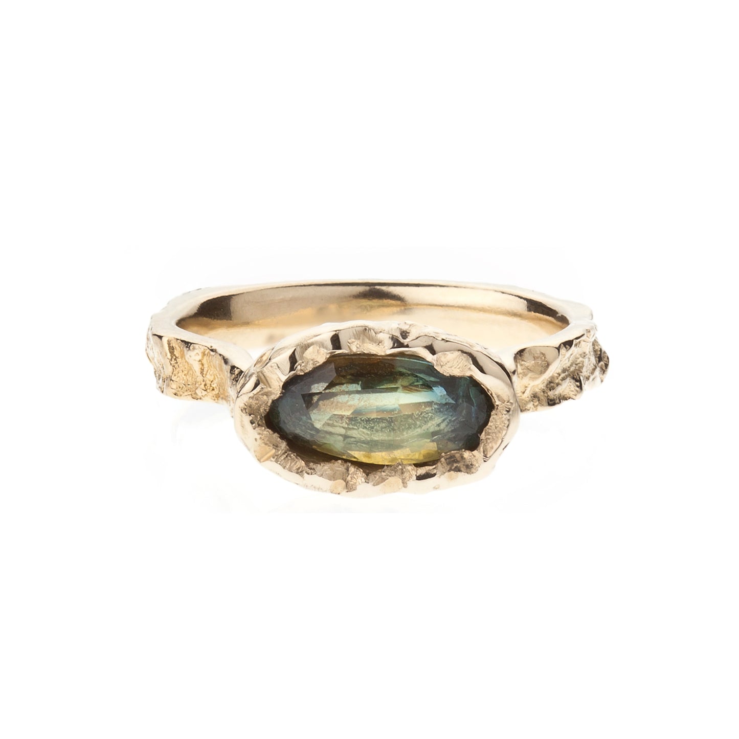 Hawthorn ring - 14ct gold with Montana sapphire