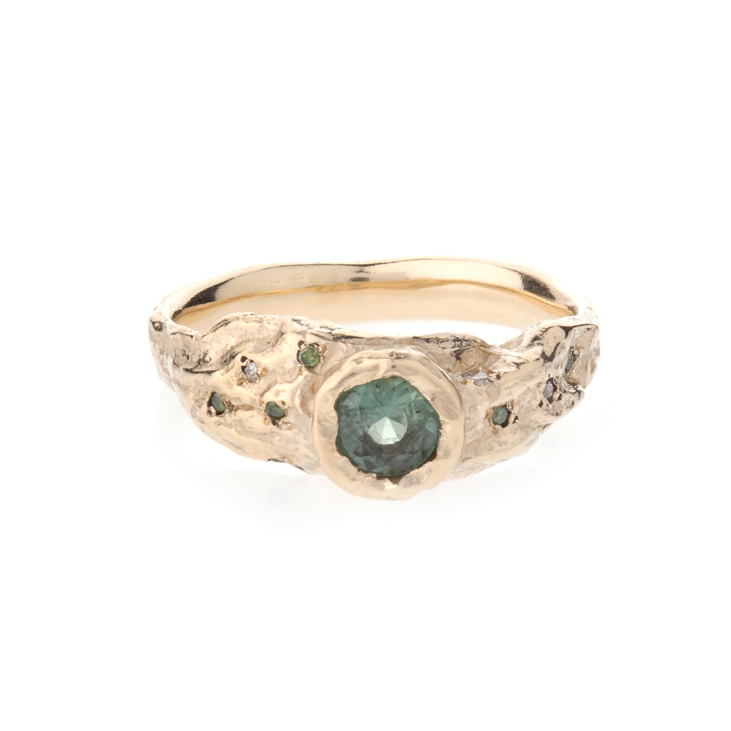 Mother Tree ring - 9ct gold with sapphire and diamonds