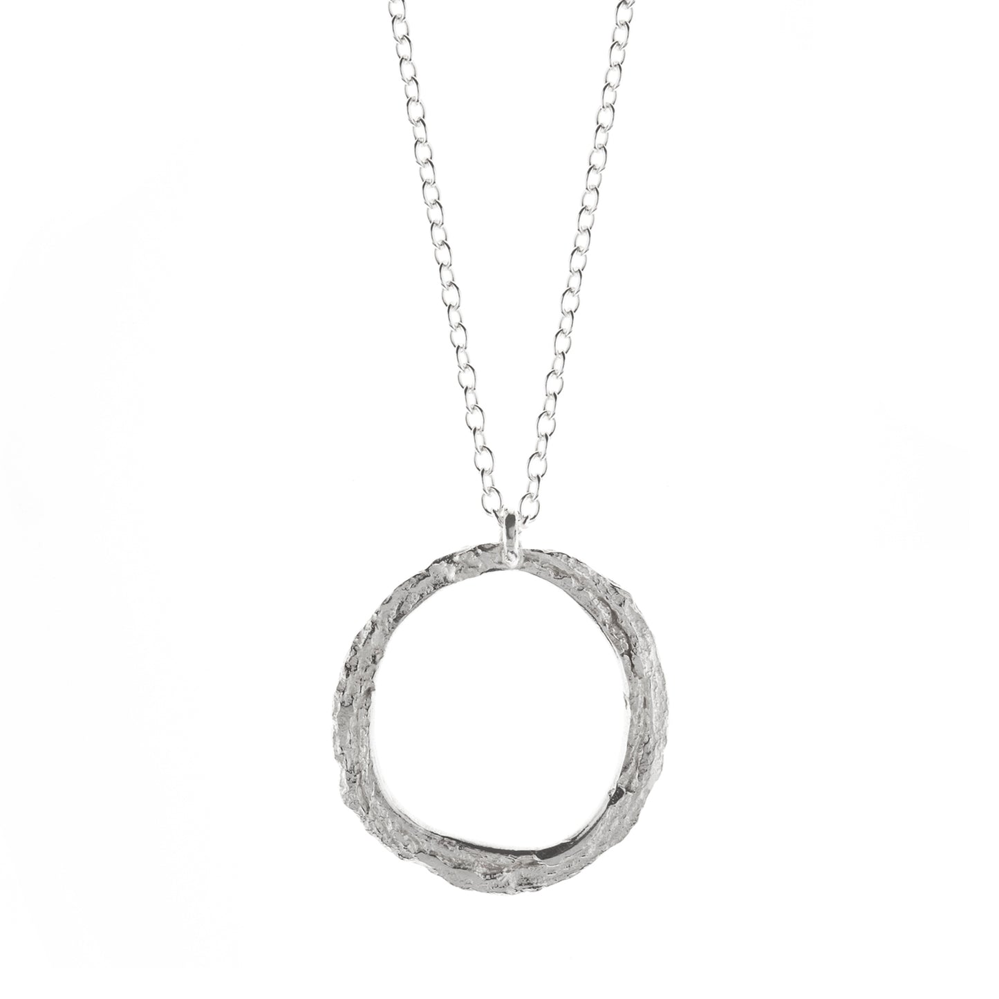 Silver Skinny London Plane Oval Necklace