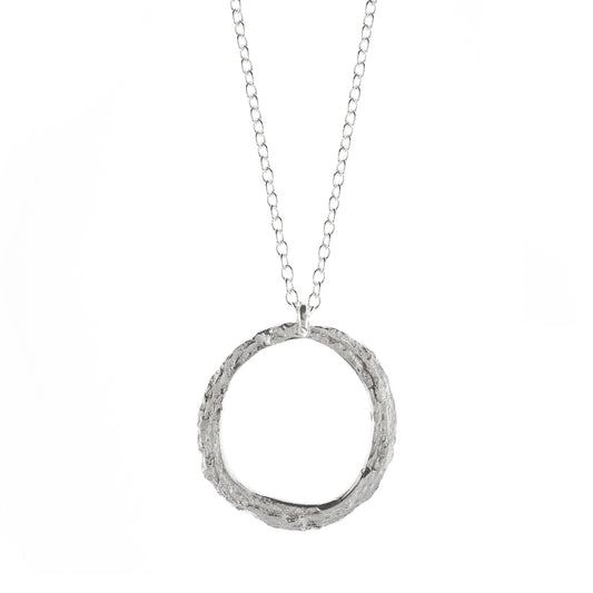 Silver Skinny London Plane Oval Necklace