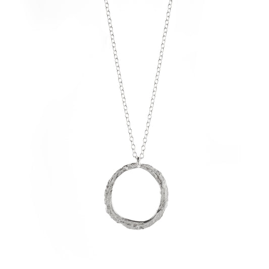 Silver Skinny London Plane Oval Necklace