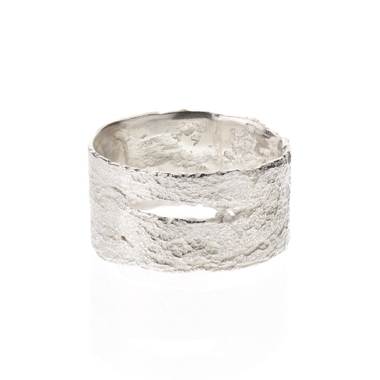 Wide Silver Birch Ring