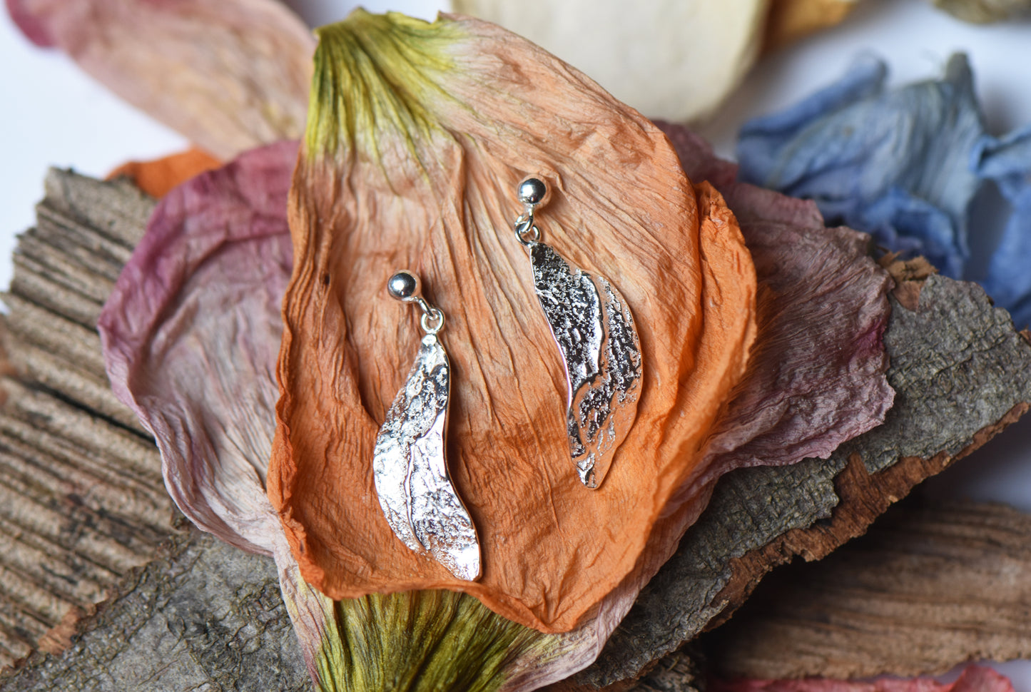 Silver London Plane Wave Drop Earrings