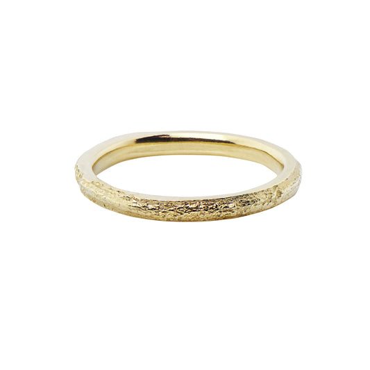 Skinny lined Oak ring - 9ct gold