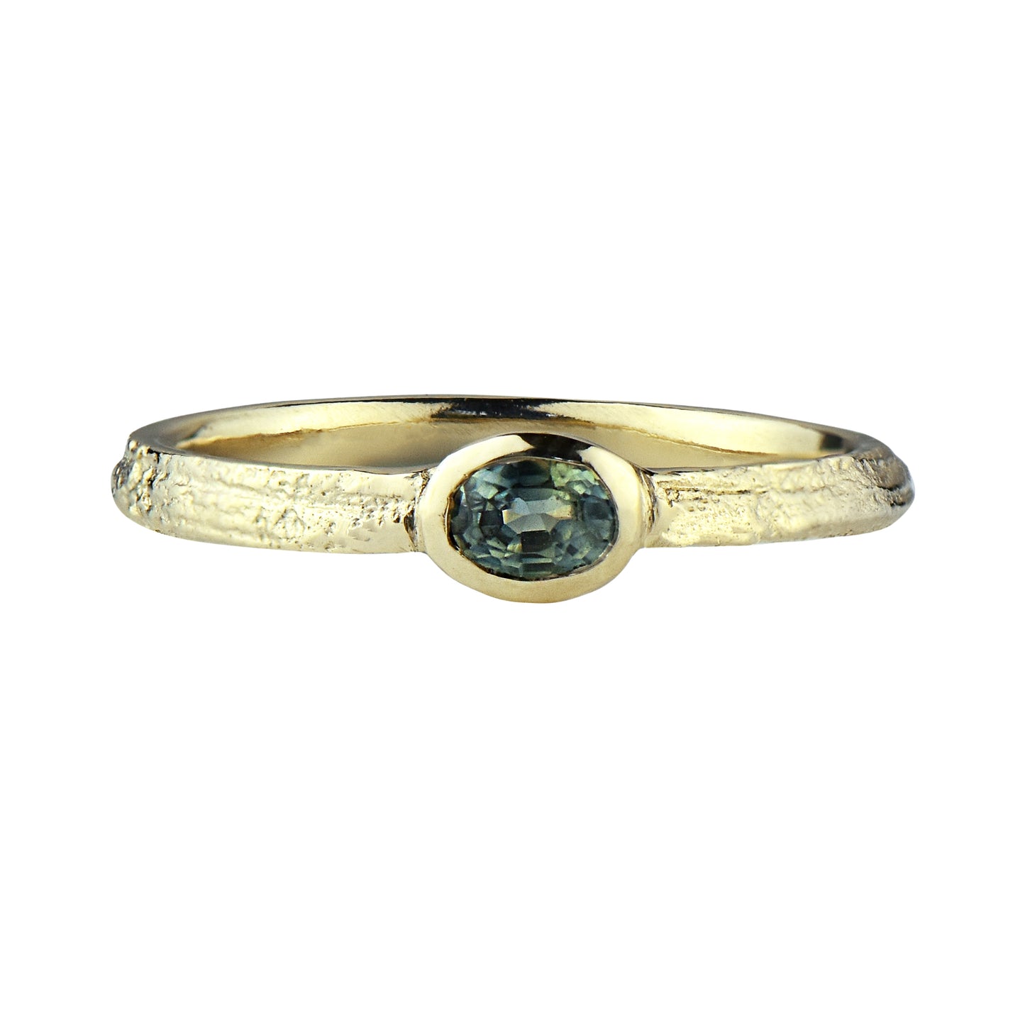 9ct Skinny Oak and Sapphire Ring