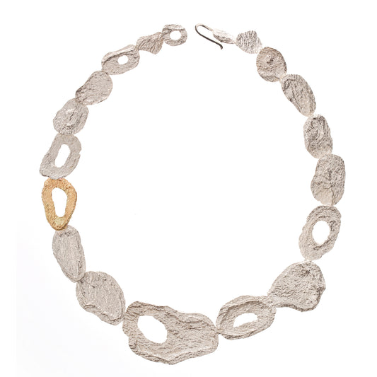 Silver and Gold One Of A Kind London Plane Statement Necklace