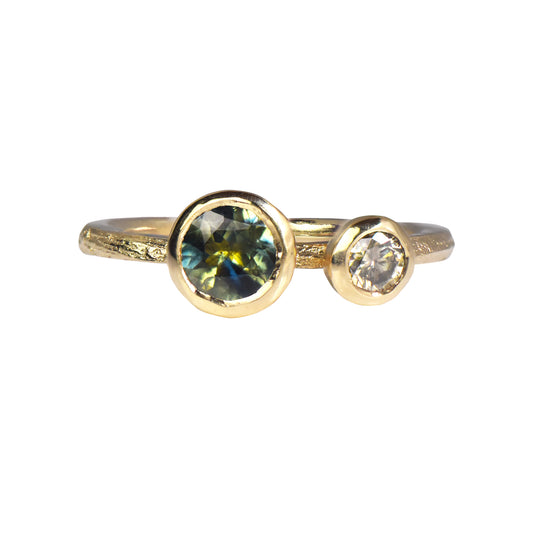 OOAK Toi et Moi ring in 14ct Gold