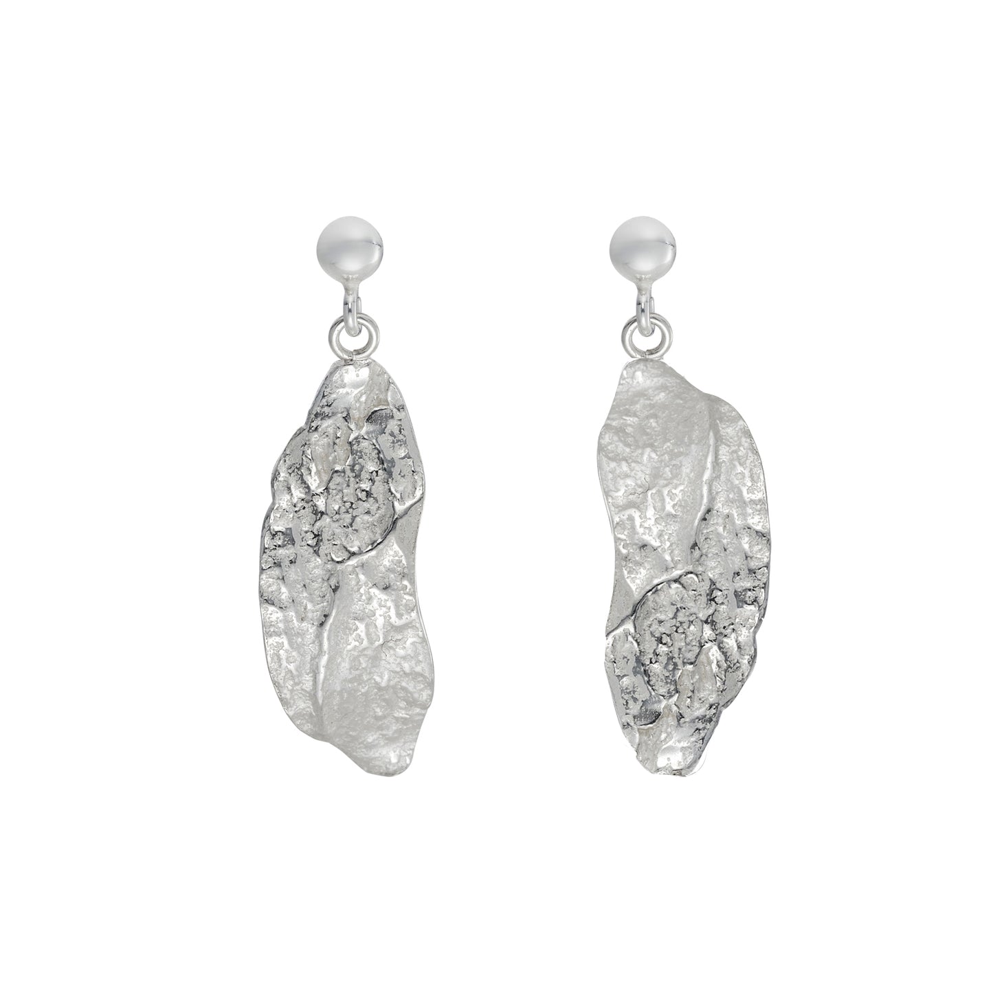 Silver London Plane Wave Drop Earrings