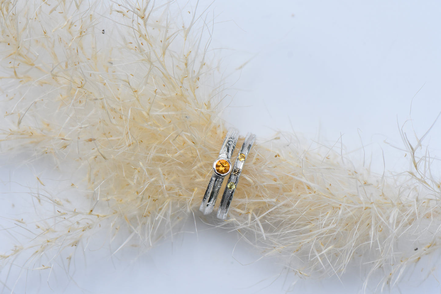 Corkscrew Willow 3 stone ring