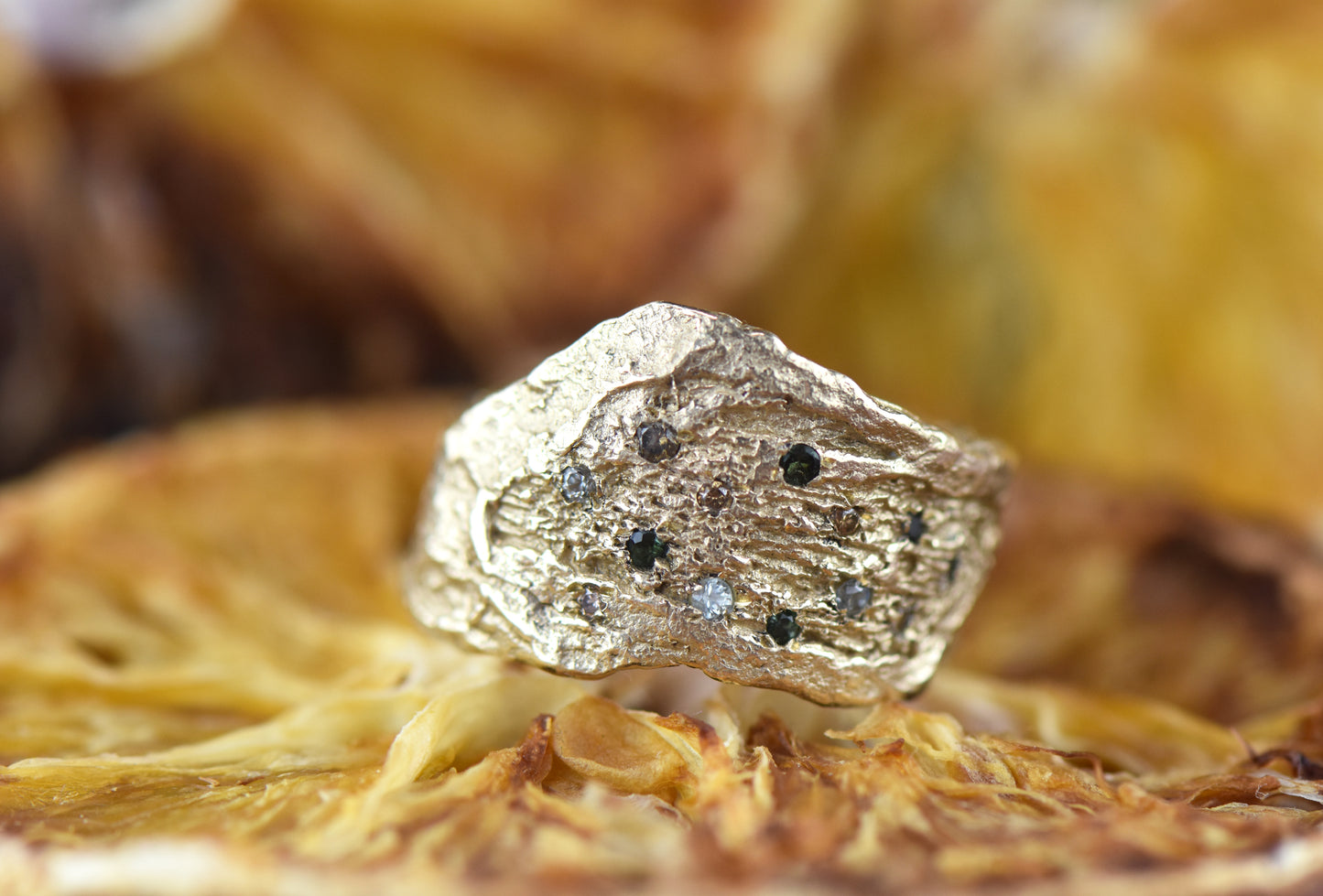 9ct Gold Original London Plane Scatter Ring