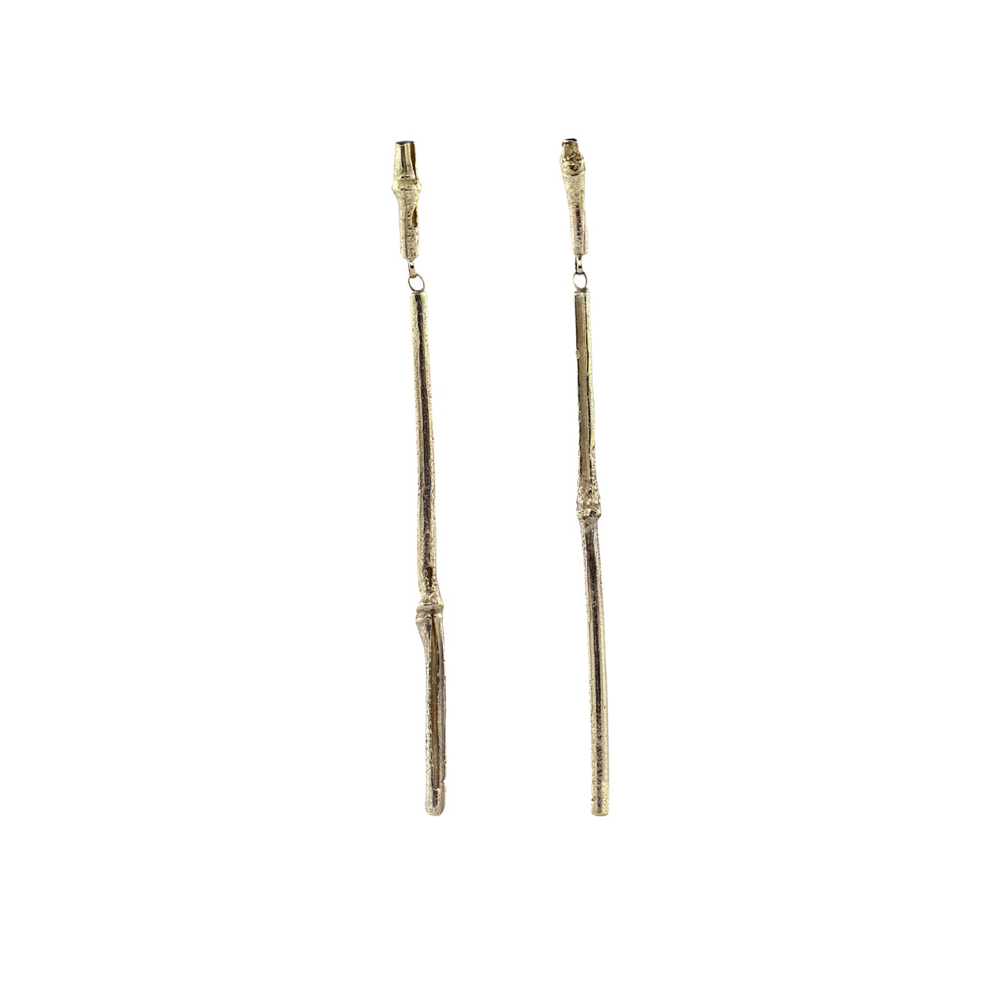 Bamboo Drop Earrings in 9ct Gold