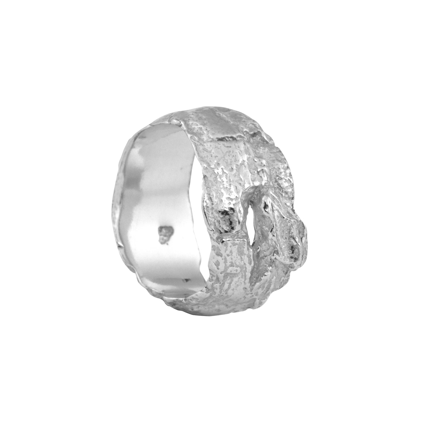 Silver Chunky Oak Ring