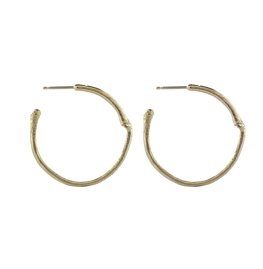 Bamboo Hoops in 9ct Gold