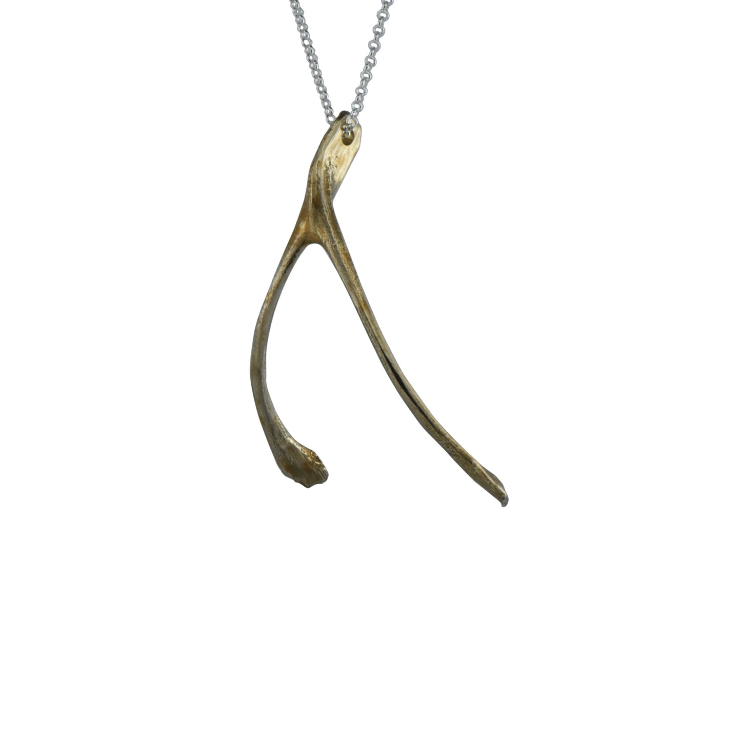 Bronze Wishbone Necklace